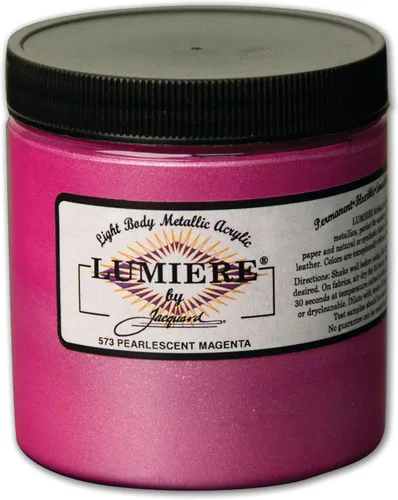 Miniatura 79 de Jacquard Lumiere Pintura para Tela de 2.25oz Turquesa Nacarado - Pintura Metálica para Tela, Cuero, Lienzo, Papel y Madera - Pintura Acrílica