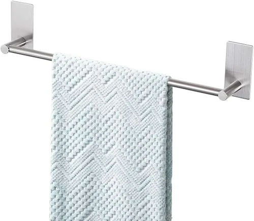 Songtec Barra para Toallas de Baño de 16 Pulgadas, Porta Toallas Sin Taladro, Fácil Instalación con Autoadhesivo, Acero Inoxidable Premium SUS304 -
