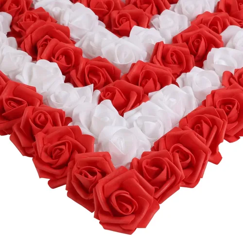 Miniatura 13 de Rosas artificiales, 200 piezas de cabezas de flores de rosas artificiales para manualidades, rosas de espuma de 1.97 pulgadas, cabezas de rosas Rosa