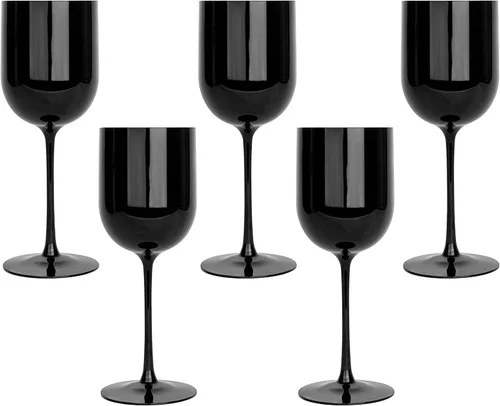 Miniatura 9 de Juego de 10 copas de vino de plástico con borde dorado, copas de vino elegantes copas de vino de plástico duro Champaign tazas en tallo de 12 onzas