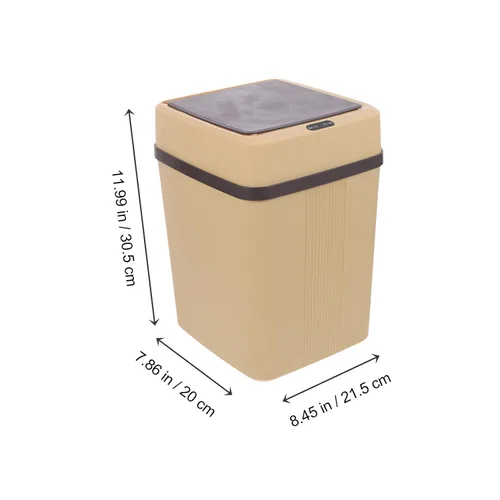 Miniatura 2 de Automatic Touchless Trash Can Smart Sensor Garbage Bin for Kitchen Office Bedroom Bathroom Practical Large Capacity Waste Container in Khaki
