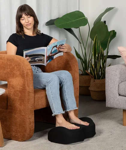 Miniatura 7 de Reposapiés para debajo del escritorio en el trabajo - Taburete de oficina de espuma viscoelástica y reposapiés debajo del escritorio con almohada