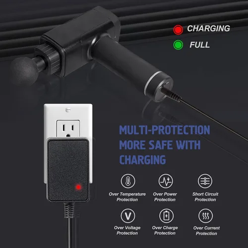 Miniatura 6 de Adaptador de CA de 24 V para pistola de masaje Salida del cargador: DC 24V o 25.2V Pistola de masaje Cable de alimentación Muscle Blaster Solo se