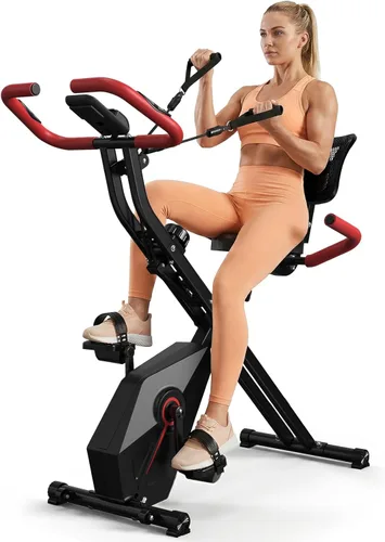 Miniatura 17 de USLIM Bicicleta de Ejercicio Plegable Bicicletas Estáticas para el Hogar, Bicicleta de Entrenamiento Interior 5 EN 1, Bicicleta de Ciclismo