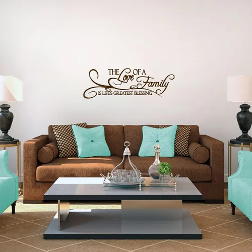 Miniatura 3 de Vinilo decorativo de pared The Love of A Family, pared de habitación familiar, sala de estar, cita de pared de la familia es la mayor bendición