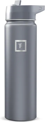 Miniatura 125 de IRON °FLASK Frasco de hidratación para acampar y senderismo con pajilla, botella de agua deportiva de acero inoxidable con aislamiento de boca