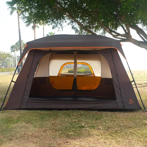 Miniatura 6 de KTT Extra Large Tent 6-12-14 Person,Family Cabin Tents,2 Rooms,3 Doors and 3 Windows with Mesh,Straight Wall,Waterproof,Double Layer,Big Tent for
