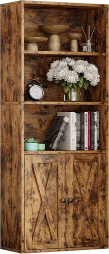 Miniatura 9 de IRONCK Estanterías y librerías industriales con puertas de 11.8 pulgadas de profundidad, estanterías de pie con 5 niveles de almacenamiento, muebles