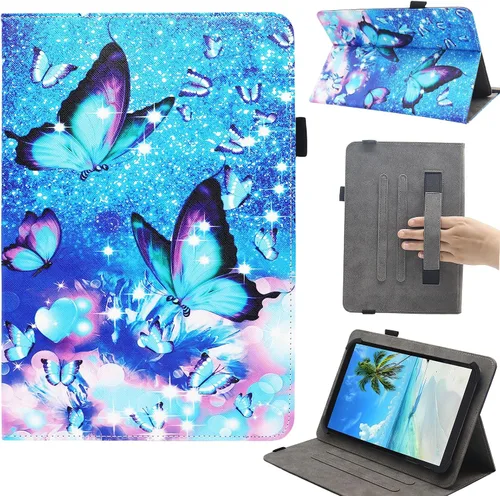 Miniatura 10 de Funda universal para tablet Android de 7 8 pulgadas, Dluggs soporte de visualización multiángulo con funda y correa de mano para tablet de 7.0-8.5