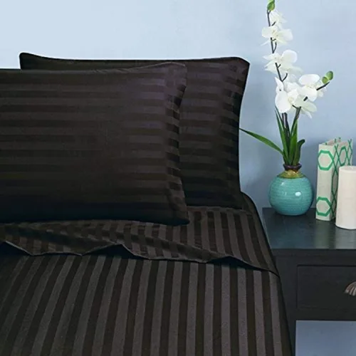 Miniatura 14 de Elegant Comfort 1500 Premier resistente a las arrugas y a la decoloración, juego de sábanas de lujo suave y sedoso de calidad de hotel a rayas