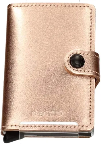 Miniatura 6 de SECRID Mini billetera, color rosa, piel auténtica con protección RFID, capacidad para hasta 12 tarjetas