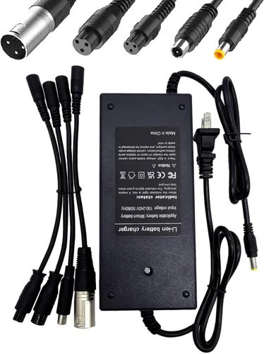 Cargador de pedicab universal de 42 V 2 A (5 enchufes) para Jetson, Gotrax, Razor, Brid, Segway, Sisigad, Hiboy, Ninebot 36V batería de iones de