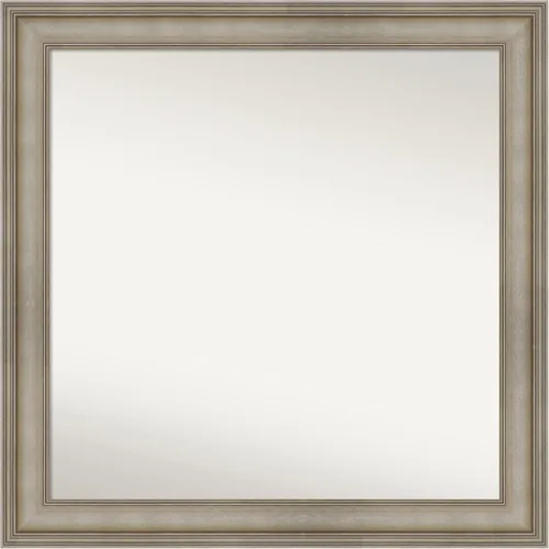 Miniatura 233 de Amanti Art Espejo de baño plateado para sobre el fregadero, 26 x 26 pulgadas, espejo cuadrado de plata antigua, marco de madera tradicional mediano