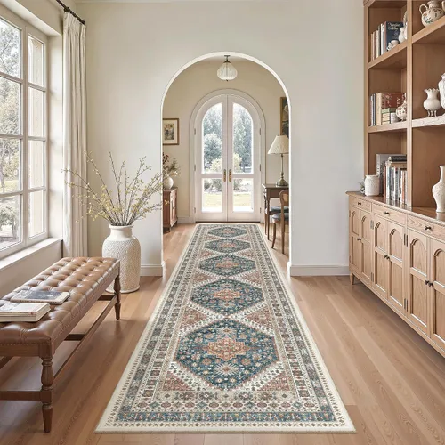 Miniatura 997 de Madane Tapete lavable de 2 x 10 pies para pasillo, cocina, recibidor, clásico, suave, antideslizante para interiores, casa de campo, baño, sala