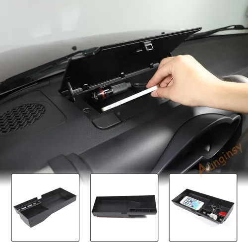 Miniatura 6 de Aunginsy Caja de almacenamiento para tablero de automóvil, bandeja organizadora compatible con Toyota FJ Cruiser 2007-2021, consola central