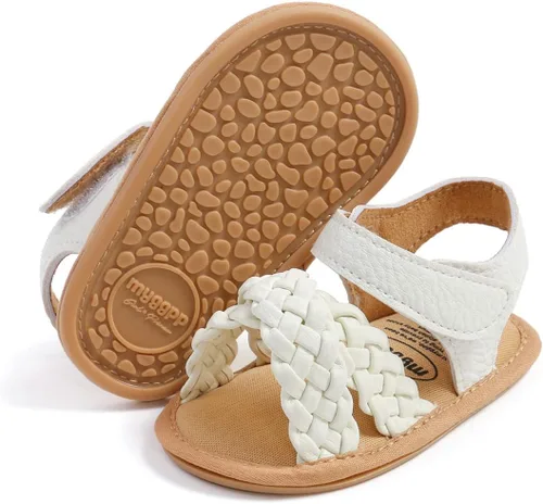 COSANKIM Sandalias de bebé niña suela de goma verano al aire libre bebé primer caminante cuna vestido zapatos bebé sandalias, 06 blanco