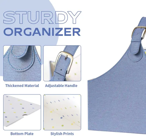 Miniatura 5 de Porta revistas, estante plegable para revistas, con mango ajustable, soporte para archivador de revistas, duradero, carpeta de suelo, organizador