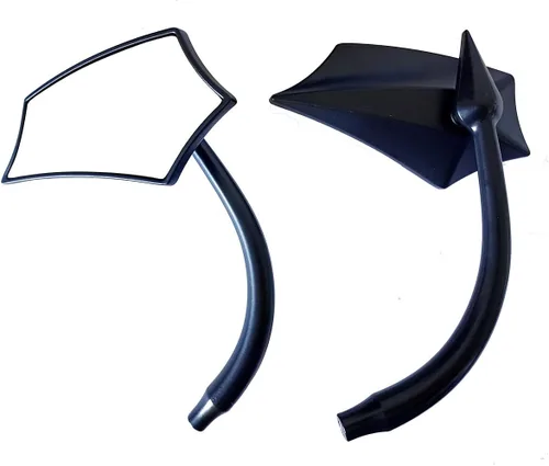 Miniatura 3 de 1Pair Black CNC Five 5 Arc Motorcycle Mirrors Compatible for 2017 Kawasaki Z900