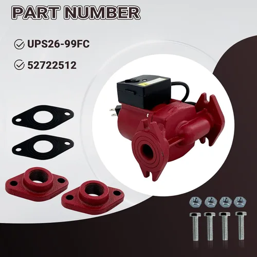 Miniatura 2 de UPS26-99FC 52722512 Bomba de circulador de agua/bomba de caldera 1/6HP Compatible con calefacción radiante, calefacción hidrónico, calefacción