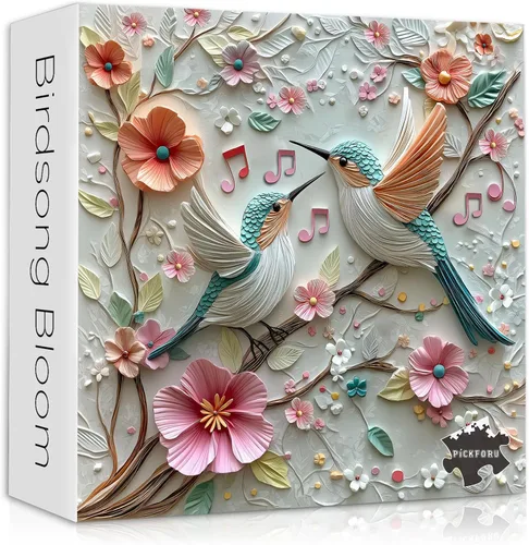 Miniatura 10 de Rompecabezas de Pájaros para Adultos de 1000 Piezas, Lindo Rompecabezas de Edredón de Jardín de Flores de Pájaros, Divertido Rompecabezas Floral