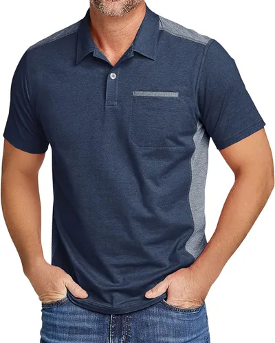 Miniatura 56 de V VALANCH Polo de golf de manga corta para hombre, estilo casual, con cuello que absorbe la humedad