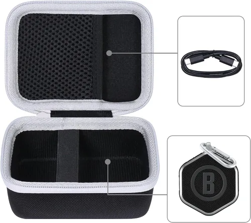 Miniatura 3 de co2CREA Carcasa rígida compatible con Bushnell Golf Wingman Mini GPS Speaker (negro/plateado)