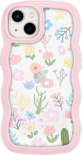 Miniatura 28 de ZCDAYE Funda compatible con iPhone 11, diseño floral estético, bonita funda rizada y ondulada para mujeres y niñas, funda de TPU suave a prueba