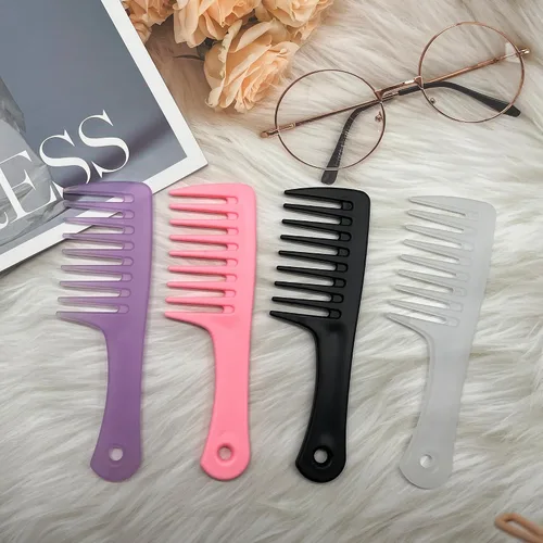 Miniatura 9 de Mini peines para el cabello, paquete de 2 peines pequeños y anchos para mujer, peine de ducha portátil para cabello rizado, largo, húmedo y seco