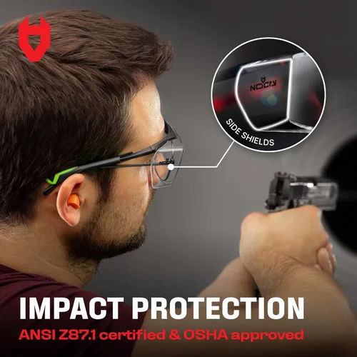 Miniatura 4 de NoCry - Anteojos de seguridad con antiniebla para colocar sobre gafas con lentes resistentes a los arañazos — Gafas de seguridad ANSI Z87 y OSHA