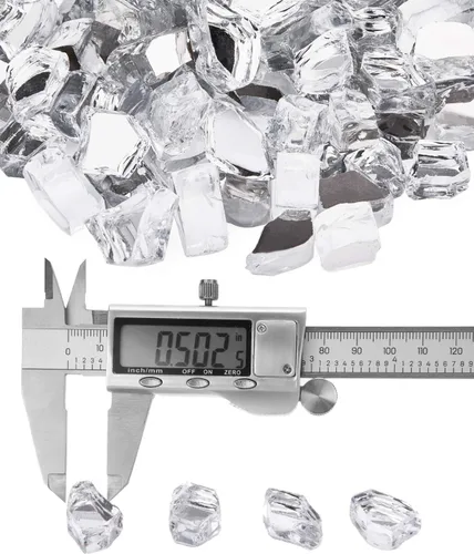 Miniatura 160 de NUPICK Vidrio de Fuego de 5 Libras, Vidrio Brillante para Fogata de 1/2 Pulgada, Roca de Vidrio Templado para Fogata para Propano o Gas Natural