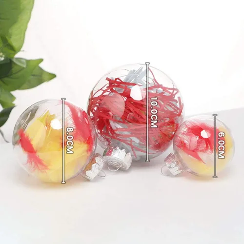 Miniatura 6 de Ochine Bolas de adorno rellenables de plástico transparente, irrompibles, adornos de bolas de Navidad transparentes para Navidad, Halloween