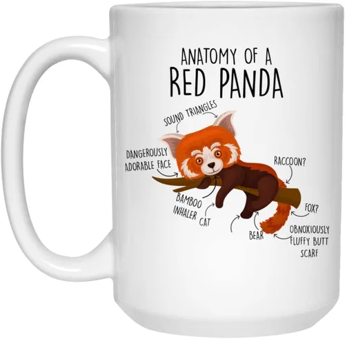 Miniatura 2 de Taza de café con panda rojo, lindo regalo de panda, amante de animales salvajes, divertidos regalos de vida silvestre para ella, cumpleaños