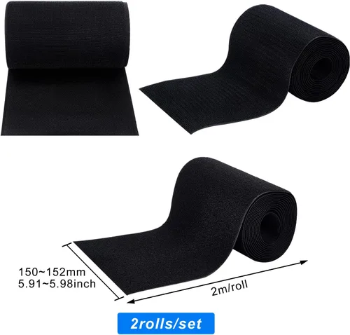 Miniatura 2 de BENECREAT Rollo de cinta de velcro para coser de 4.4 yardas y 6 pulgadas de ancho, tiras de nailon no adhesivas, cierre de tela para coser