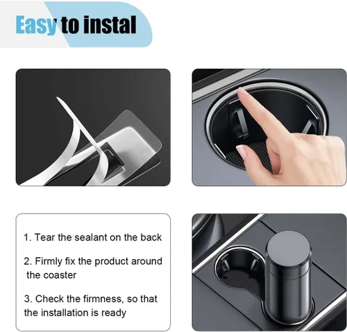 Miniatura 2 de Limitador de posición de portavasos de automóvil, almohadilla para portavasos con autoadhesivo, inserto de ranura para taza antivibración