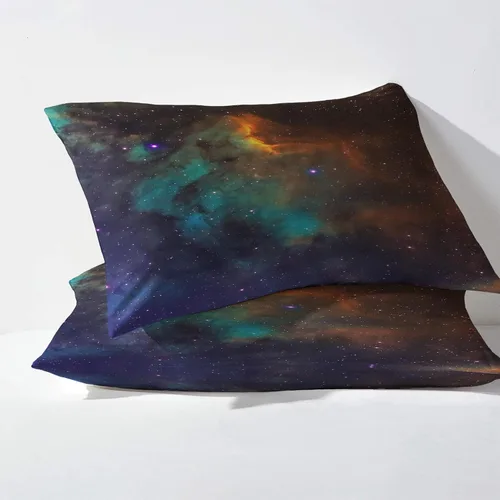 Miniatura 3 de Space Sheets K8-&-304 - Juego de sábanas y fundas de almohada, tamaño individual, diseño de galaxia estrellada, sábanas y fundas de almohada