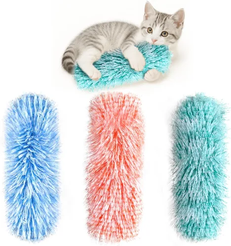 Paquete de 3 juguetes de almohada para gatos con hierba gatera, juguetes de felpa suave, juguetes interactivos para masticar gatitos, juguetes para