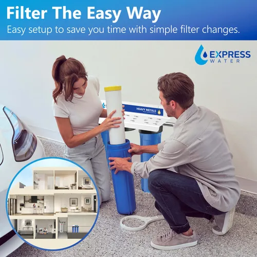 Miniatura 5 de Sistema de filtro de agua para toda la casa Metales pesados Purificador de agua de 3 etapas para toda la casa, de primera calidad, filtro