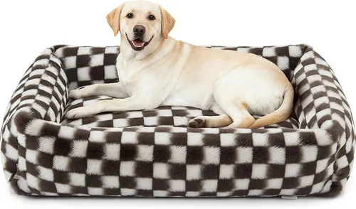 Miniatura 38 de JOEJOY Cama mediana para perros de tamaño mediano, cama ortopédica rectangular lavable para mascotas con funda de cremallera extraíble, bonita cama