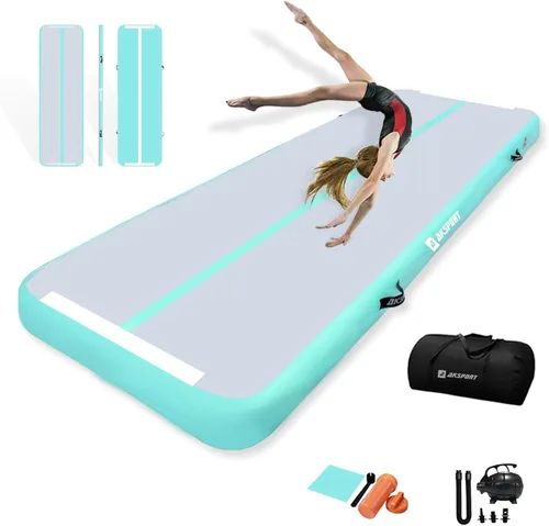 Miniatura 10 de AKSPORT Colchoneta inflable de gimnasia de 10 pies, 13 pies, 16 pies, 20 pies, 23 pies, con bomba de aire, para uso doméstico, entrenamiento