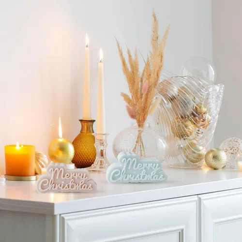 Miniatura 4 de Molde de vela de Navidad para hacer velas, molde de silicona 3D para fundición de resina, yeso, arcilla polimérica, decoración del hogar de Feliz