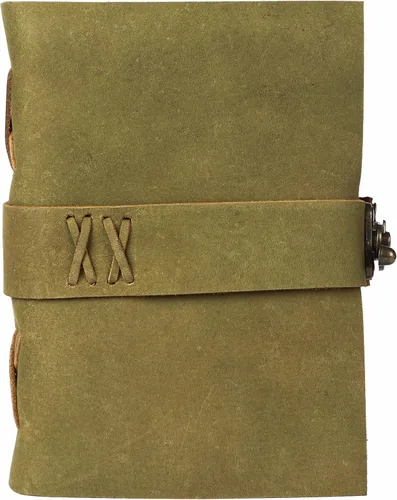 Miniatura 18 de Diario de cuero vintage hecho a mano de búfalo no rellenable con papel de borde irregular – Diario encuadernado en cuero para mujeres, hombres