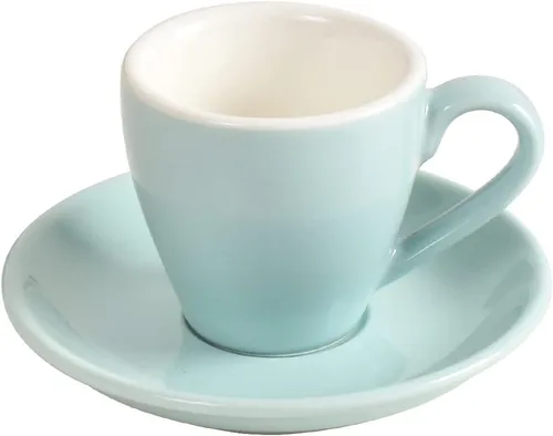 Miniatura 14 de Taza de café espresso de porcelana ionEgg con platillo, taza de café expreso, 80ml/2.7Oz, verde