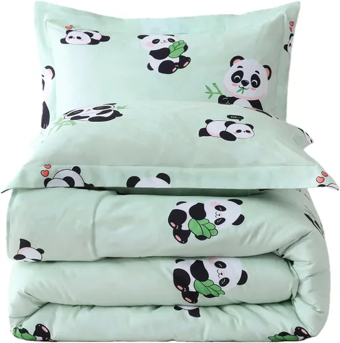 Miniatura 9 de Juego de colcha Yibeizi para avión para niños, tamaño individual, ropa de cama estampada en camuflaje verde para niños con funda de almohada, juego