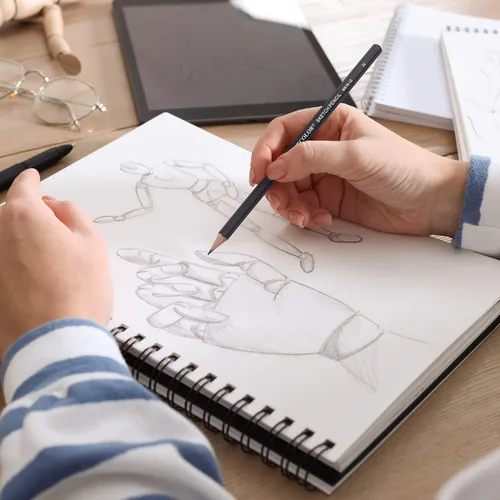 Miniatura 8 de MARTCOLOR Juego de lápices de dibujo, 12 lápices de grafito (14B - 2H), ideal para dibujar arte, bocetos, sombreado, lápices de artista