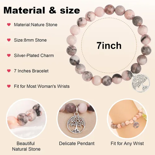 Miniatura 4 de Yeshen Regalos para tía, mamá, mamá, gigi, abuela, mimi, nana, hermana, mejor amiga, sobrina, madrina, novia, esposa, alma gemela, pulsera de piedra
