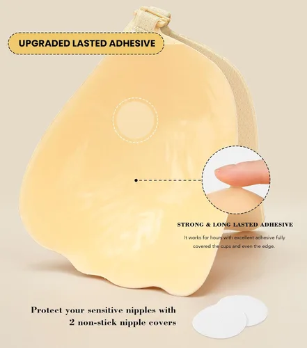 Miniatura 2 de Autbre Sujetador adhesivo sin tirantes sin espalda push up silicona invisible sujetadores adhesivos para mujeres cintas de pecho