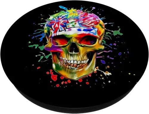 Miniatura 2 de Smiling Skull For Halloween PopSockets PopGrip intercambiable