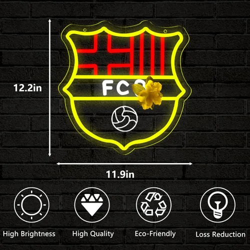 Miniatura 3 de Letreros de neón AHlove de deportes de fútbol para decoración de pared, luces LED de neón FC para dormitorio, guarida del hombre, regalos