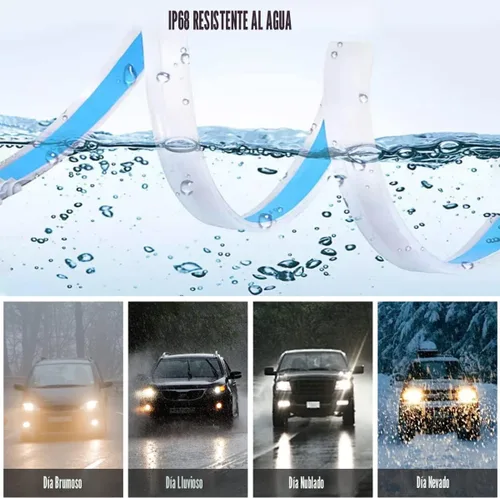 Miniatura 6 de TEKSHINNY - Tiras de luces LED para autos, 2 piezas de 24 pulgadas, tiras LED flexibles para faros delanteros, color dual, luces de señal de giro