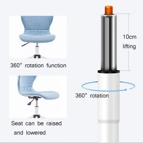 Miniatura 5 de Silla de oficina ergonómica de tela Silla de computadora Silla de oficina en casa, silla de estudio y ocio, silla giratoria minimalista (gris)